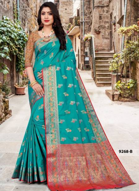 Sea Green Colour NP 9268 COLOUR'S New Exclusive Wear Fancy Designer Silk Saree Collection 9268 B